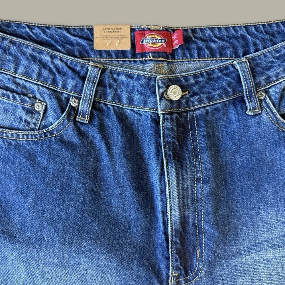 Dickies High Rise Wide Leg Skate Jeans 15/32 Mid Blue NWT Relaxed Streetwear - Picture 2 of 5